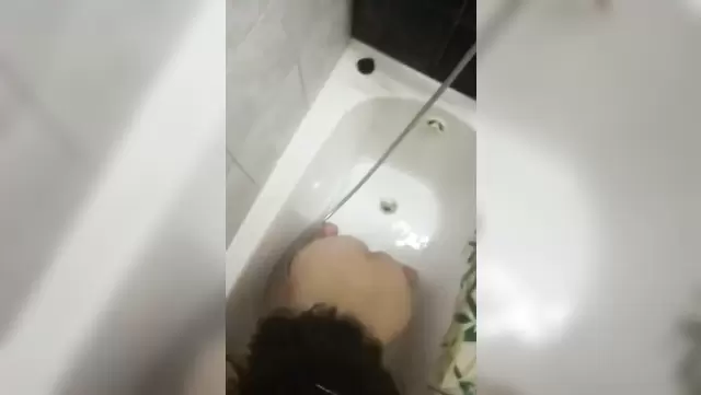 Beautiful girl giving blowjob to another Uzbek on her knees
