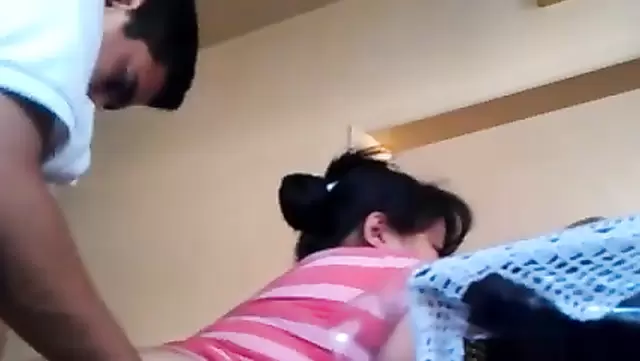 Uzbek pushed his delicious neighbor from behind